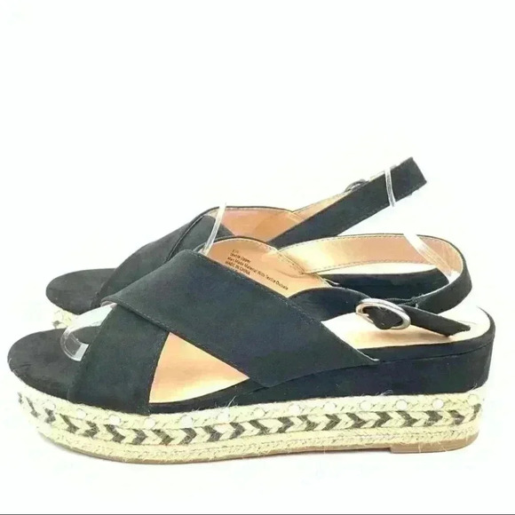 A new day sandals 9.5 black flatforms Espadrilles - Picture 6 of 14